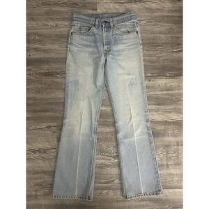Vintage Early 1980s Levis 517 Bootcut Jeans Orange Tab Distressed Faded 28x28